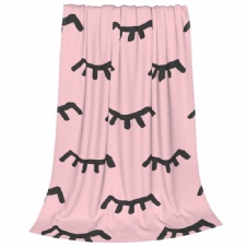 Custom Printed Blankets Lash Bed Studio Decor Eyelash Extension Flannel Blankets Beauty Salon Lash Blanket