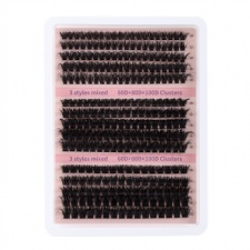 Custom 60D 80D 100D Fluffy Mink Eyelashes Segmented Natural Eyelash Extension Cluster Lashes