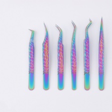 6pcs Eyelash Extension Tweezers High Precision Lash Tweezer Stainless Steel Volume Lashes Extension Tweezers
